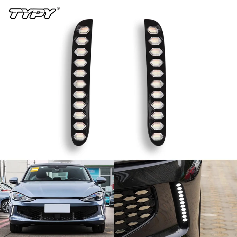

TYPY 2Pcs LED Car Daytime Running Lights For VW Lamando 2022 Start-Scan Driving Lamp DRL Fog Turn Signal Headlights 12V