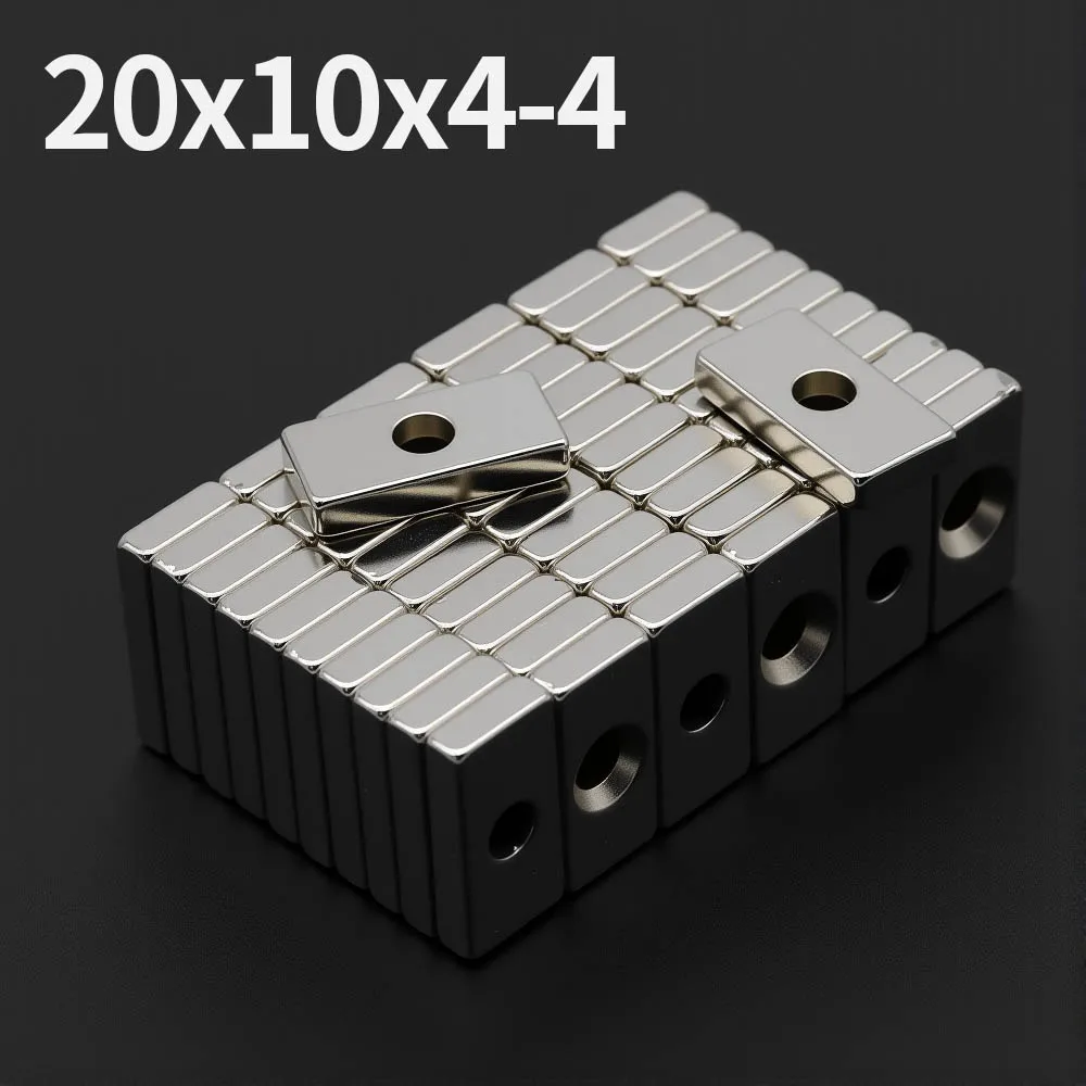 20x10x4-4mm Powerful with holes Neodymium Magnet N35 NdfeB Permanent Magnetic imanes Block Super Strong Fridge Magnets DIY