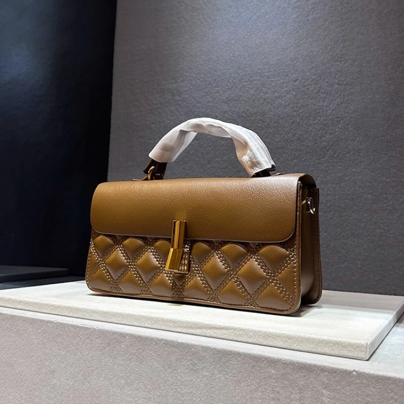 

Дизайнерские брендовые сумки через плечо из воловьей кожи в форме ромба с цепочкой под мышками для женщин Sac À Main Femme