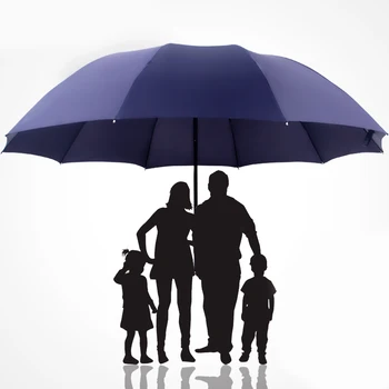 Super large folding umbrella rain women windproof sunny and rainy Paraguas men's double umbrella whole family umbrellas