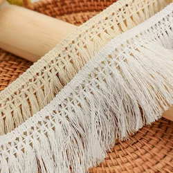 5Meters Beige White Cotton Thread Strip Fringe Lace Trim DIY Clothing Accessories Tassel Clothes Pillow Home Decoration 6cm