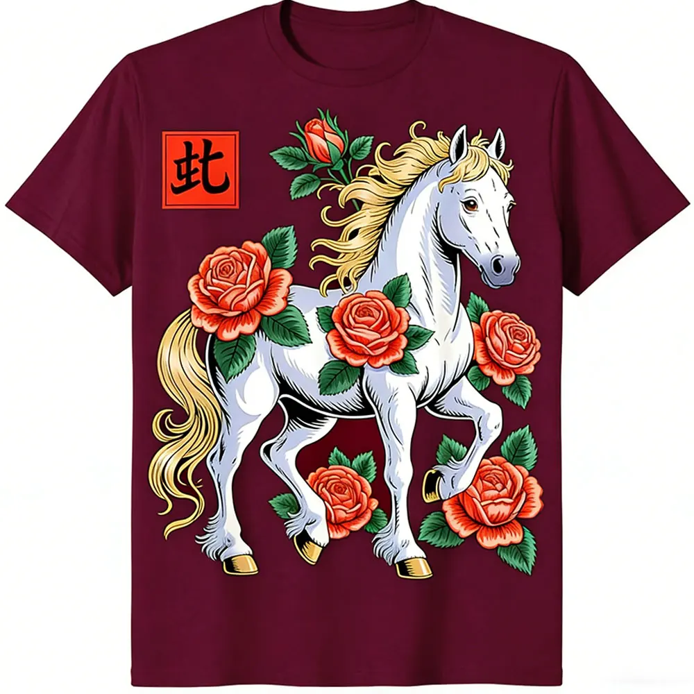 Ano do cavalo 2026 festa de ano novo moletom chinês ano novo cavalo camiseta das mulheres dos homens roupas y2k topos