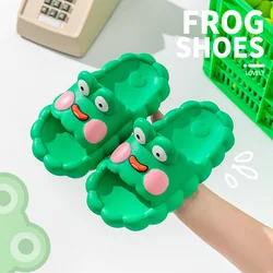 Cartoon Frog slippers summer Beach cute Kawaii womens shoes Cloud home house Sandal Outdoor Soft Sole Non Slip flip flops Flat