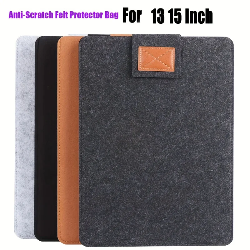 

Felt Sleeve Slim Tablet Case Cover Bag for MacBooks Air Pro 11 13 15 Inch Solid Color Tablet Storage Bag
