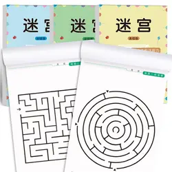 Multicolor Maze Training Book Different Difficulty Levels Intelligence Development Puzzle Labyrinth Game Paper
