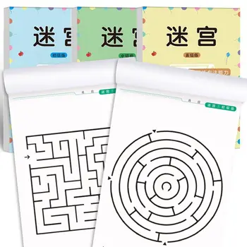 Libro di addestramento del labirinto multicolore diversi livelli di difficoltà sviluppo dell'intelligenza Puzzle carta da gioco del labirinto
