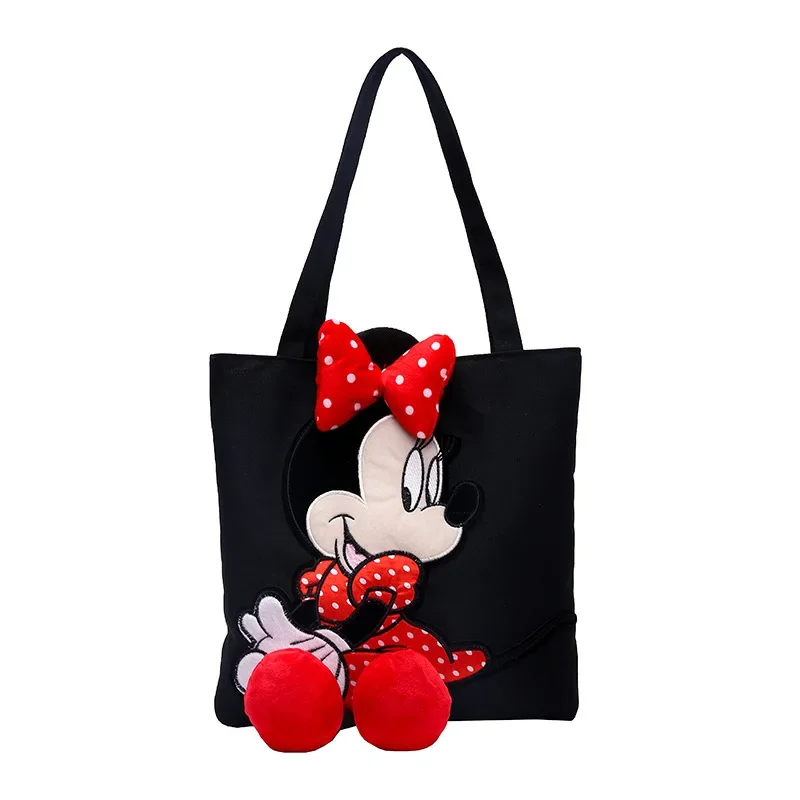 Kawaii Disney Mickey Mouse Trend Handbags Casual Colorful bag mickey Minnie portable canvas bag handcuffs bag Woman School Bags