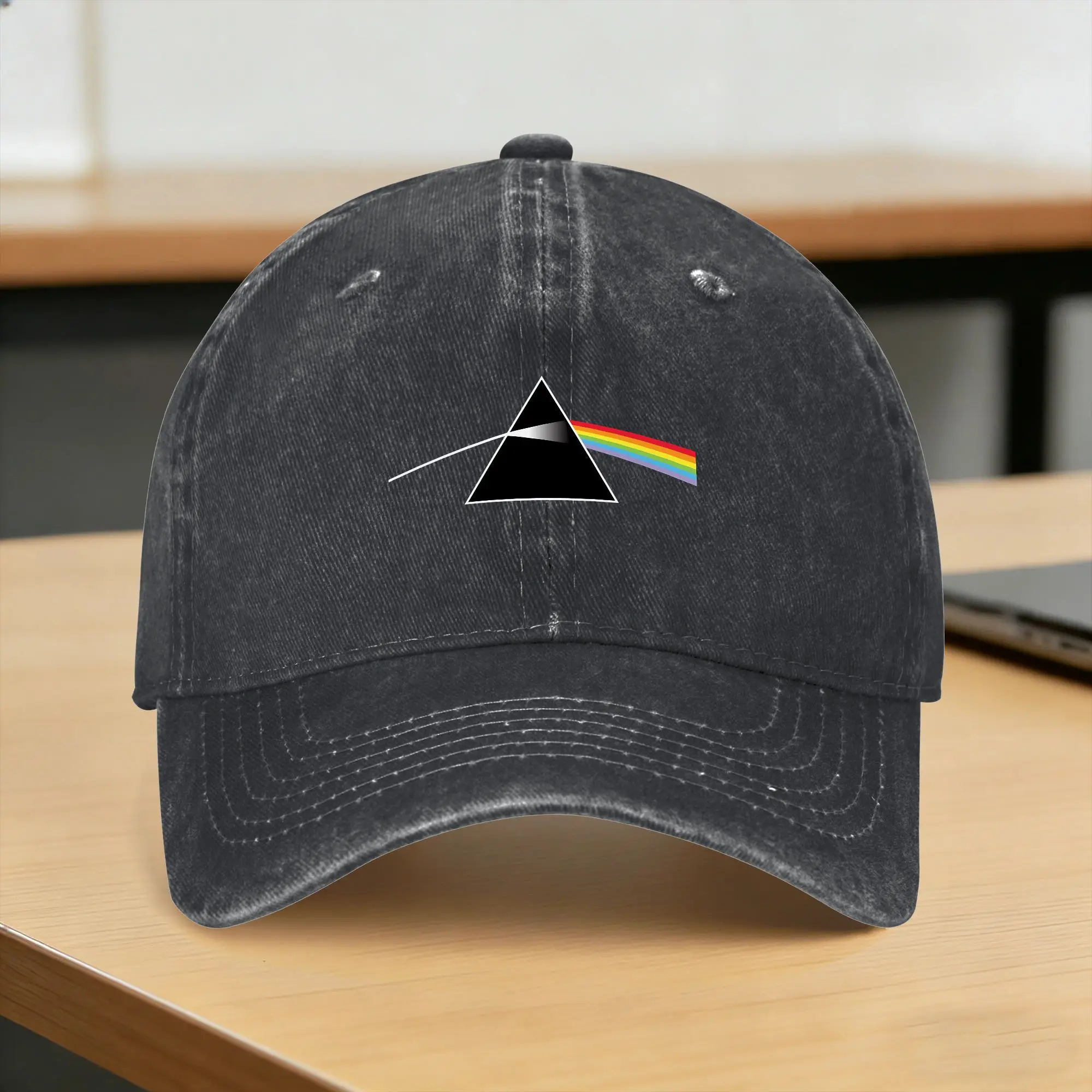 Boné Casual de Verão Band P-Pink Floyd's Break Triangel Rainbow, Boné Trucker para Homens e Mulheres, Ideal para Esportes ao Ar Livre
