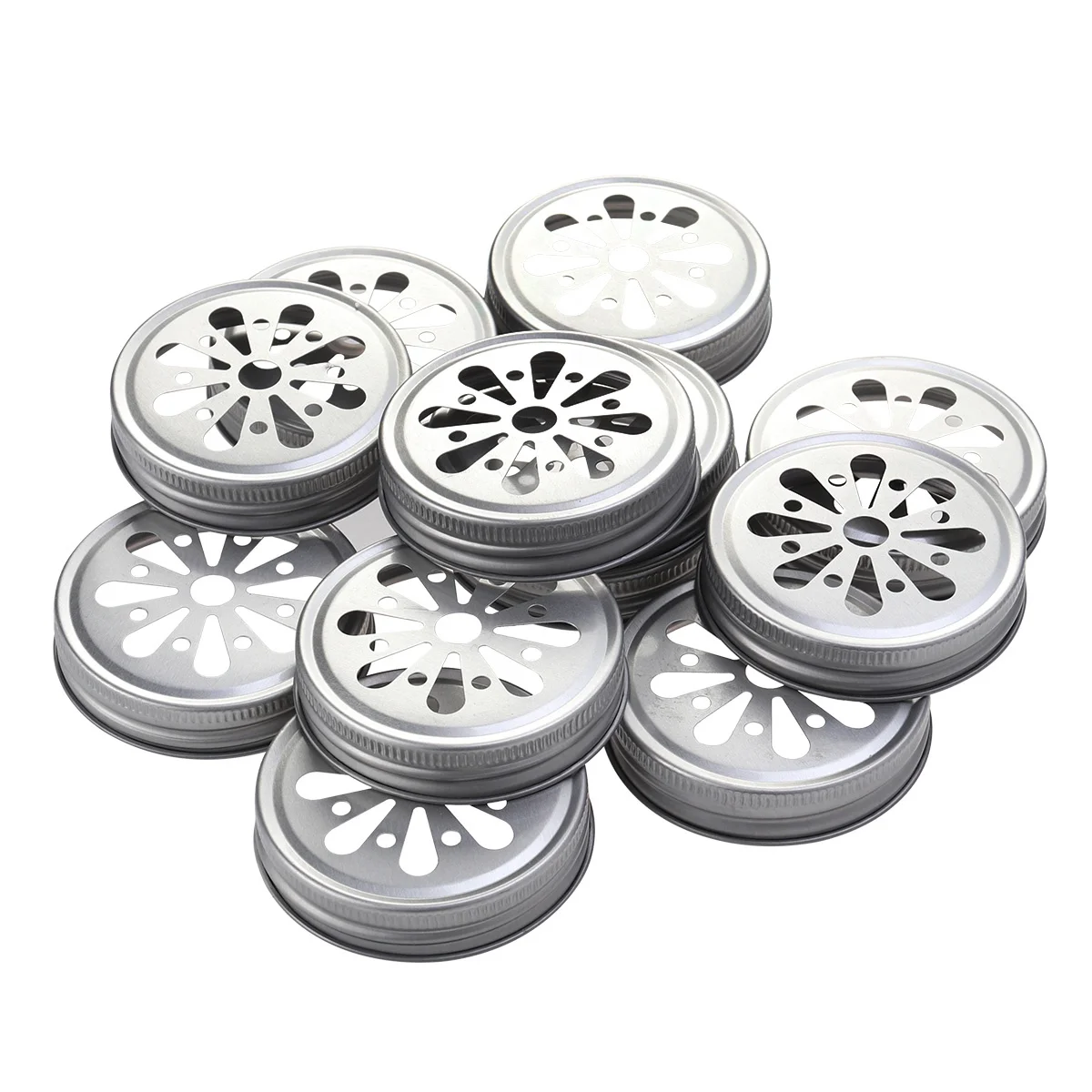 

12 PCS Iron Mouth Hole Cover Sealing Caps Glass Bottle Wide Jar Lids Metal Selaing
