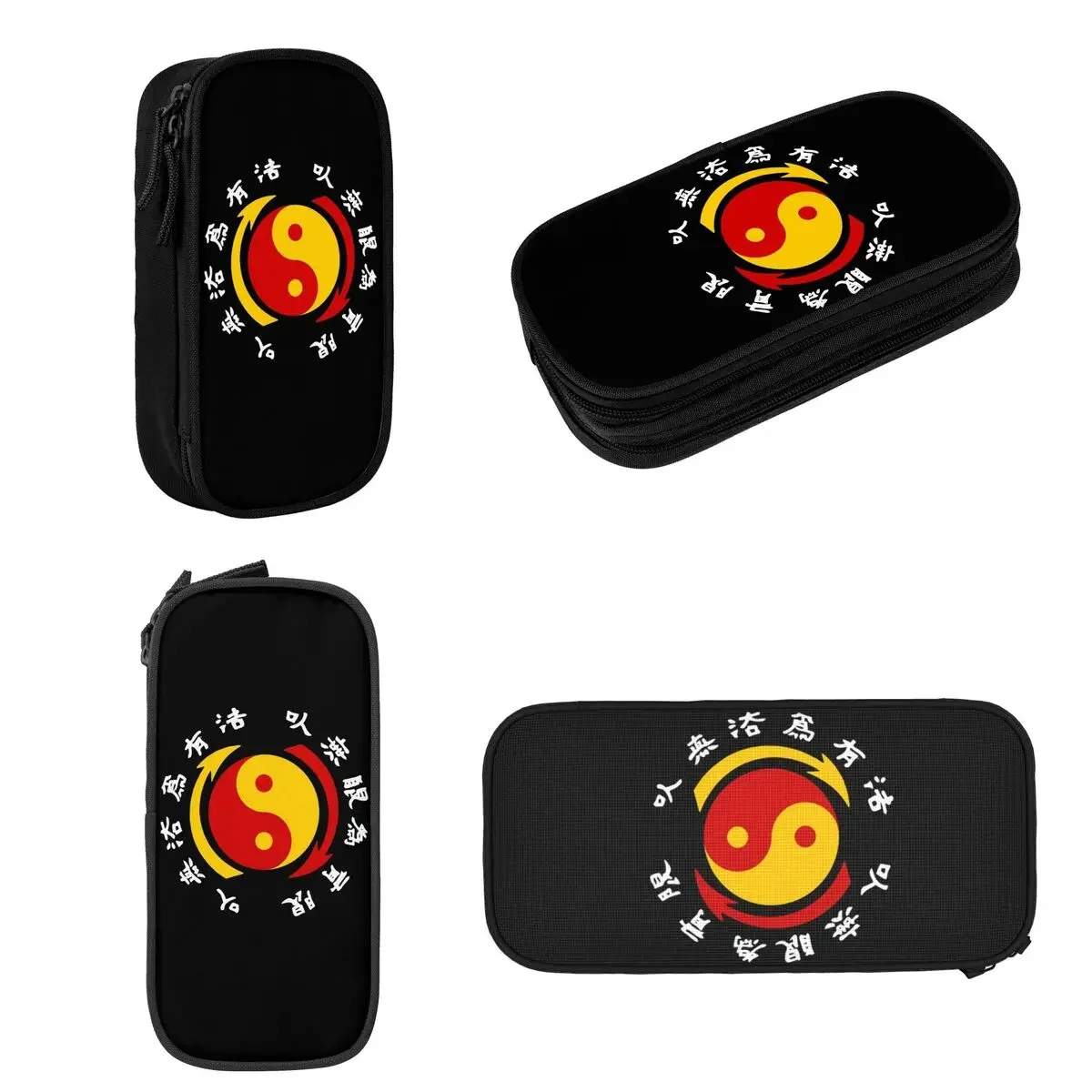 JKD Jeet Kune Do Logo Pencil Cases Large Storage Pen Bags Pen Box Pencil Pouch For Boys Girls Students Stationery School Office