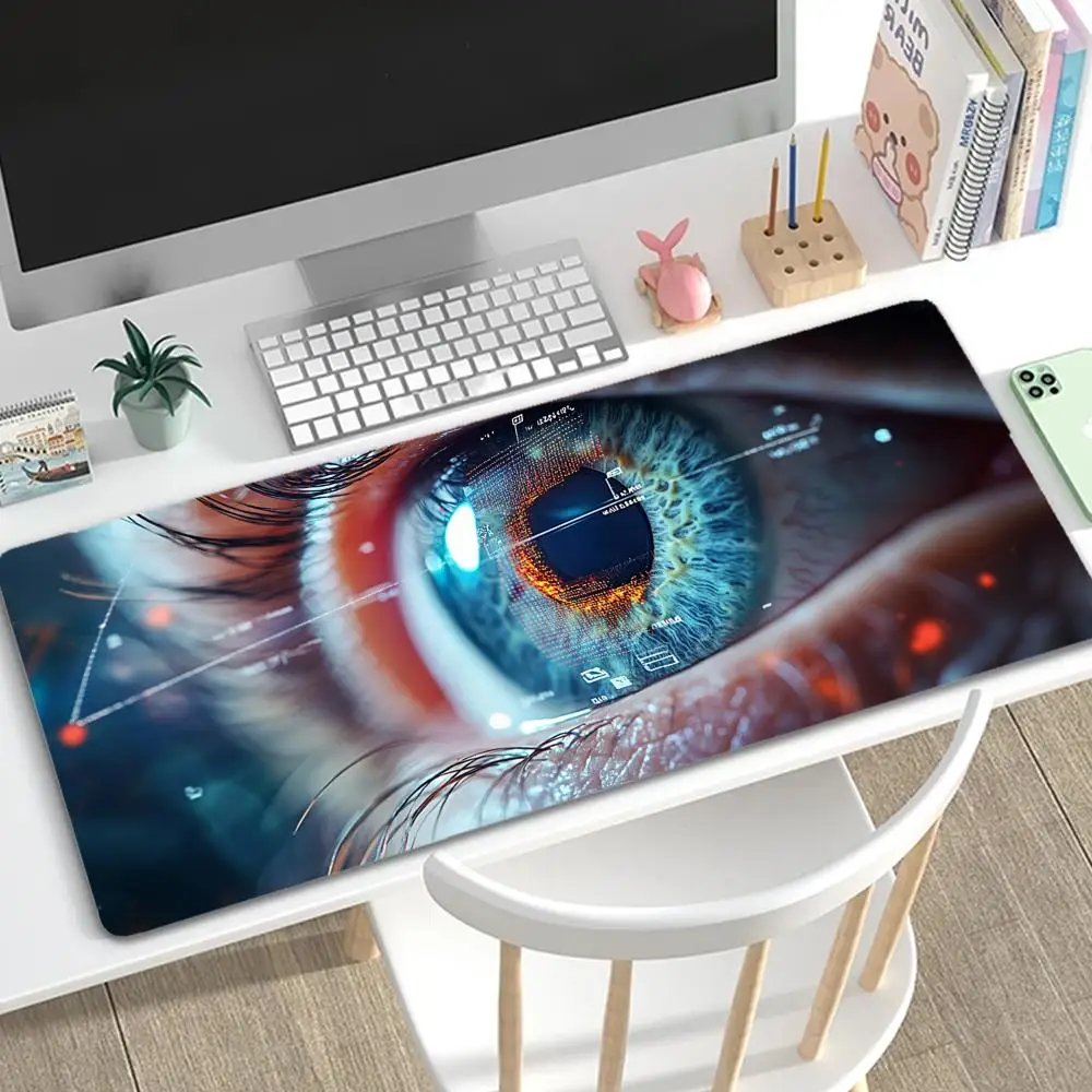 

Technology Eyes Digital Mousepad Pattern Office Desk Padmouse Anime Keyboard Computer 900x400MM Play Mats for csgo Mouse Pad