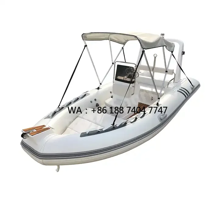 CE High Speed 16ft Deep V Hypalon Pvc Fiberglass Inflatable Fishing Boat with Outboard Motor for Sale