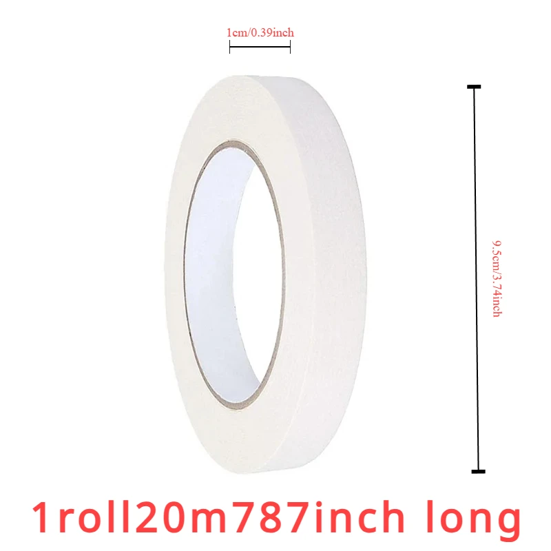 20M White Masking Tape Adhesive Painter's Tape For Arts DIY Crafts Painting Labeling Mounting and Bundling Decor Home Office