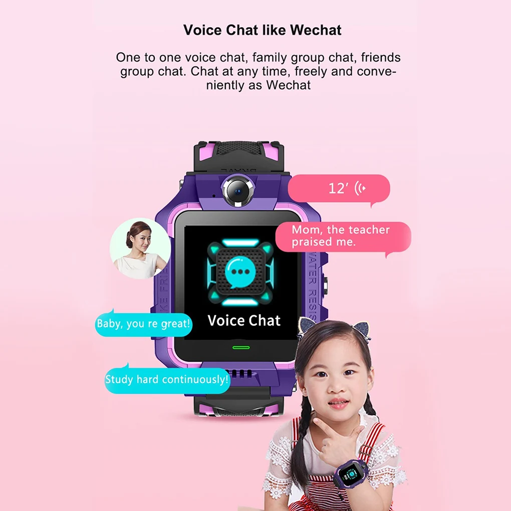 Q19 Children Watch Kids Smart Bracelet LBS Positioning Lacation SOS Camera Phone Voice Chat Smartwatch,Blue