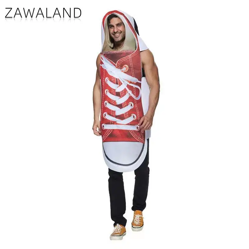 Zawaland Halloween Funny Canvas Shoes Play Costume Couple Carnival Party Men Performance Suits Women Festivals Spoof Clothing