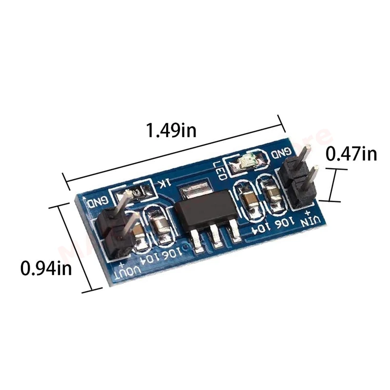 10pcs AMS1117-3.3 DC Buck Converter Voltage Regulator 4.75V-12V to 3.3V 800mA 4Pin LDO Step-Down Power Supply Module