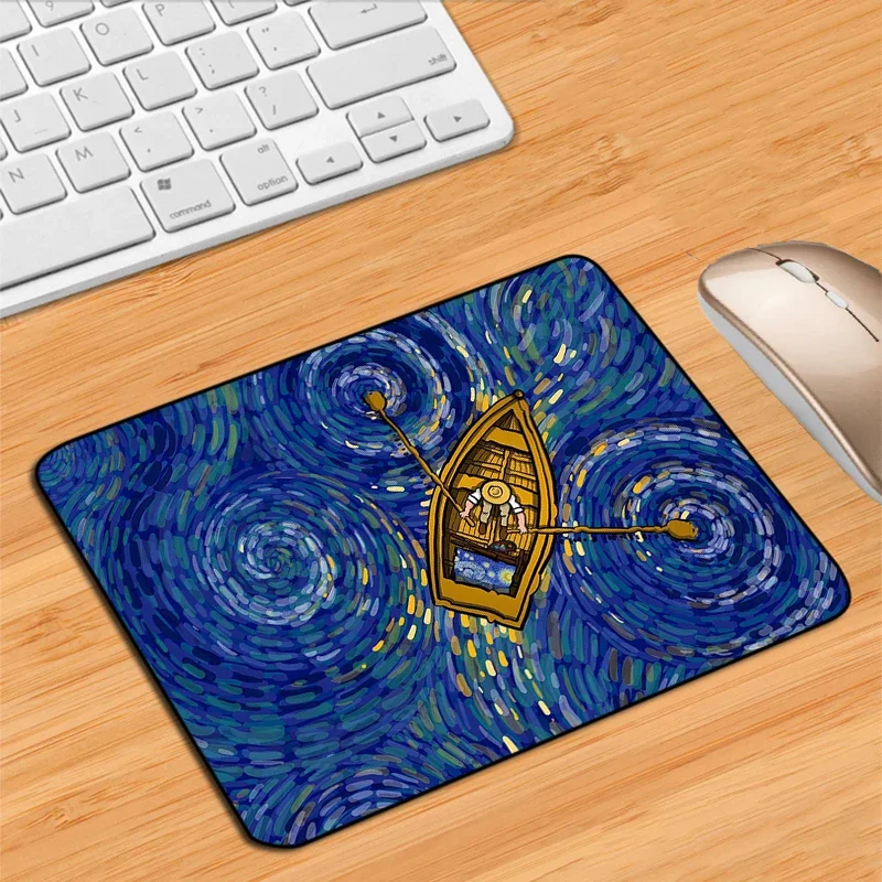 Van Gogh Illustration Anime Mouse Pad HD Kawaii Pc Accessories Gaming Laptops Mousepad Gamer Deskmat Desk Protector Keyboard Mat