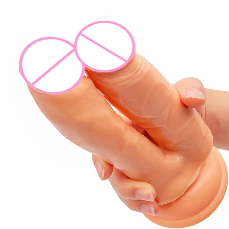 Pénis Éltransparent en PVC pour femme, mini gode en forme de U à double tête, jouets sexuels pour adultes, masturbation du jaune, fesses plus, 18 ans et plus