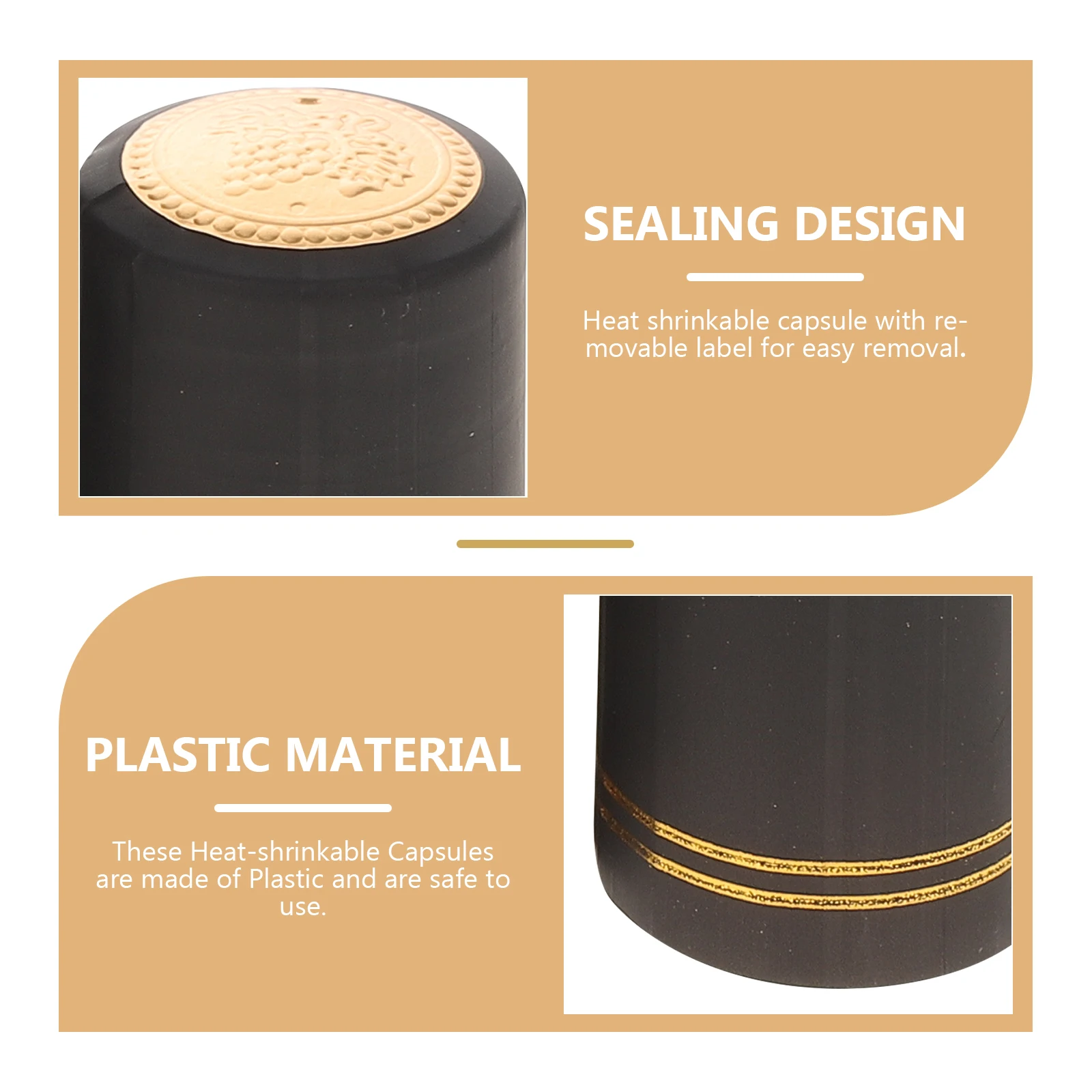 

100pcs Heat Shrink Capsules Bottle Sealer 30mm Diameter Skirt Foil DIY Elegant Look Plastic Safe Shrinked Stoppers