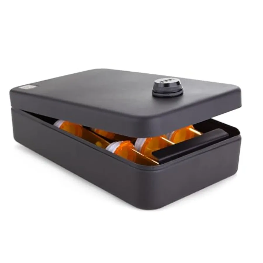 

Сейф для медикаментов с кодовым замком, 11-3/4 дюйма (длина) x 7 дюймов (ширина) x 2-7/8 дюйма (высота)