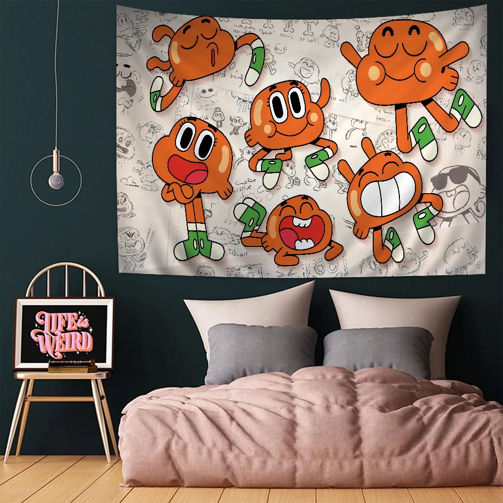 The Amazing World of G-Gumball Tapestry Anime Tapestry Hanging Tarot Hippie Wall Rugs Dorm Wall Hanging Sheets