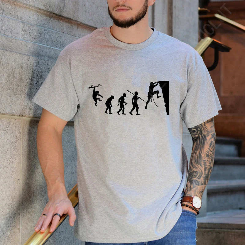 Fashion T-Shirts Male Tshirts Men Summer Tee Shirt Women Evolution Climbing Design Short Sleeve Top Tees Female Boy Brand Tees