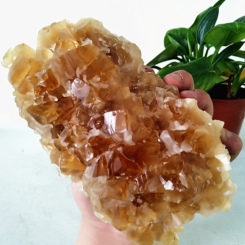 

Natural Clear Yellow Calcite Real Crystals Shinning Stone Raw Minrtal Feng Shuij Ornaments Meditation Reiki Spirituai Home Decor