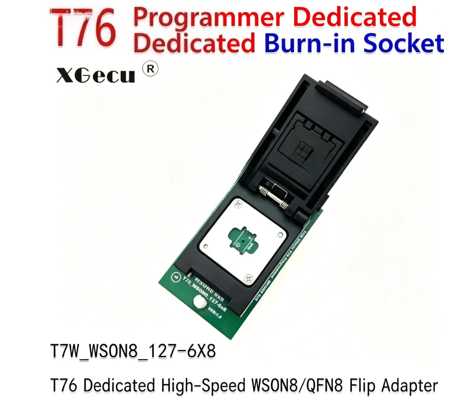 XGecu Xingong T76 programmer dedicated WSON8 QFN8 6X8mm high speed, read and write burning clamshell seat