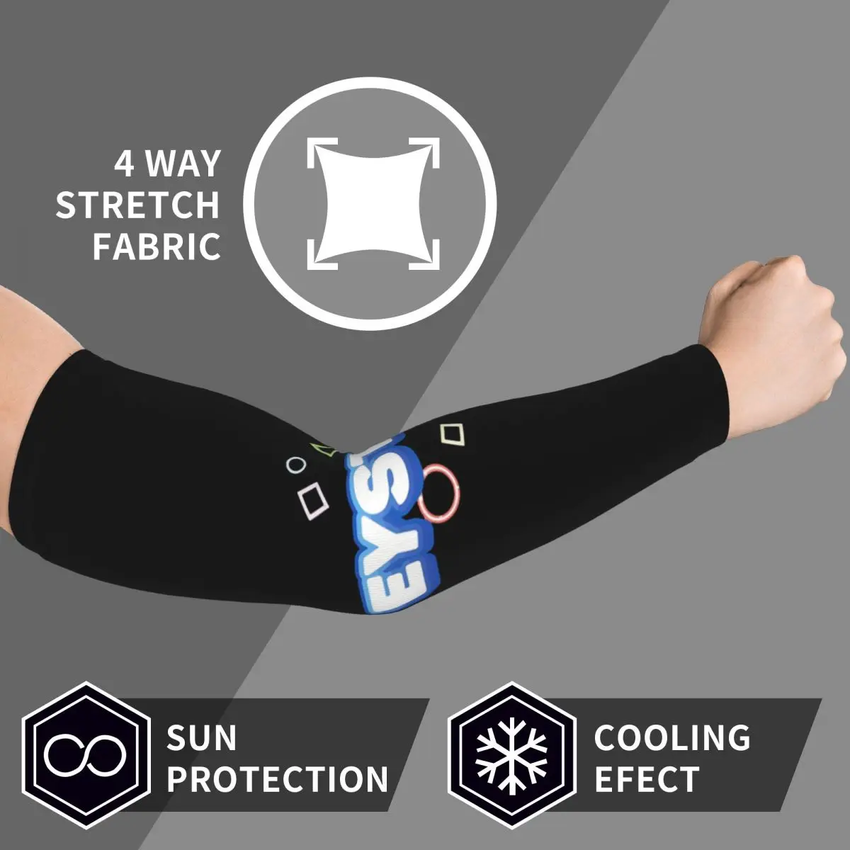 Eystreem Arm Sleeves Men Women Sun UV Protection Tattoo Cover Up Sports Cooling Cycling