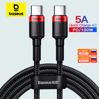 Baseus 100W USB C to USB Type C Cable for MacBook Pro Quick Charge 4.0 Fast Charging For iPhone 15 Plus Pro max Charge Cable