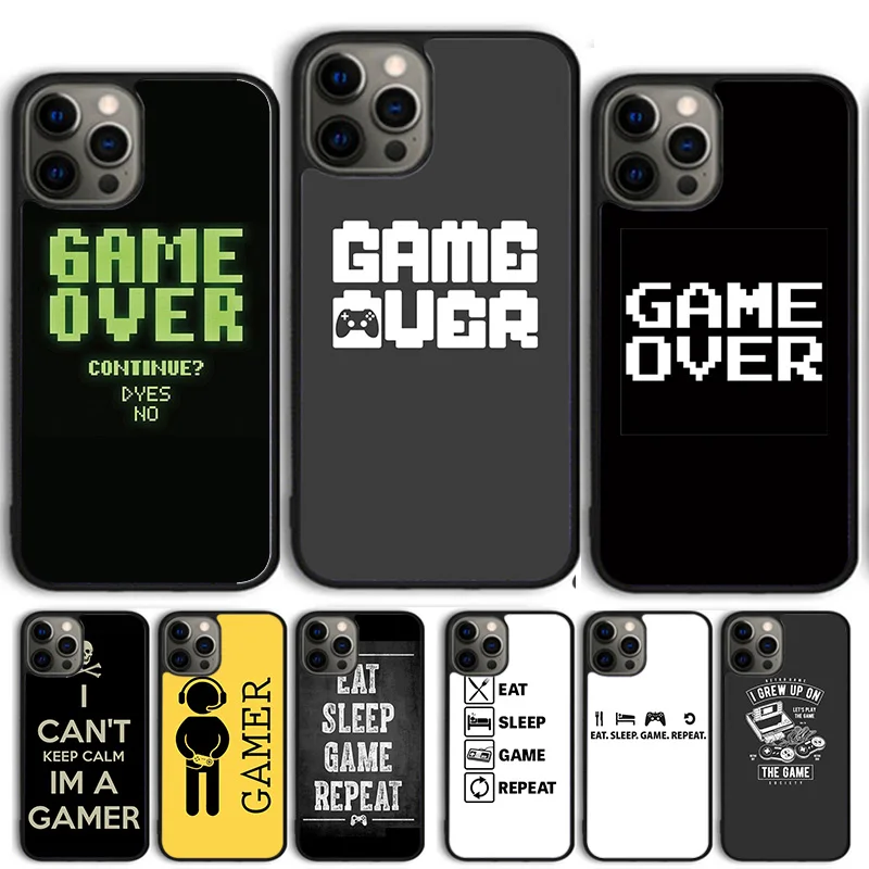 Eat Sleep Game Repeat Video Game Phone Case Cover For iPhone 15 16 14 13 12 Pro Max mini 11 Pro Max XS X XR Plus