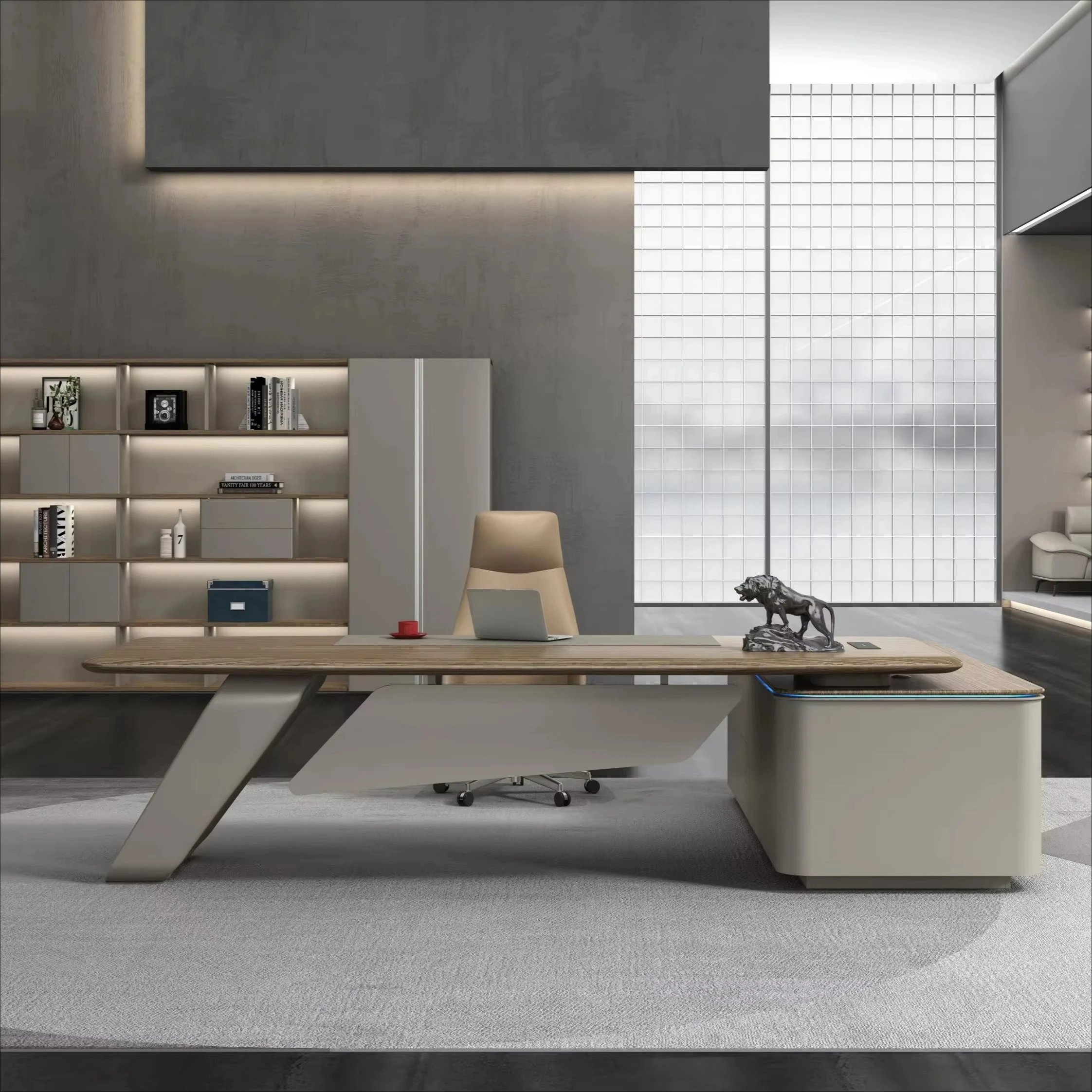 Factory Supply Luxury Boss Table Executive L Shape Modern Wooden Executive Table CEO Boss Table High Quality Desk