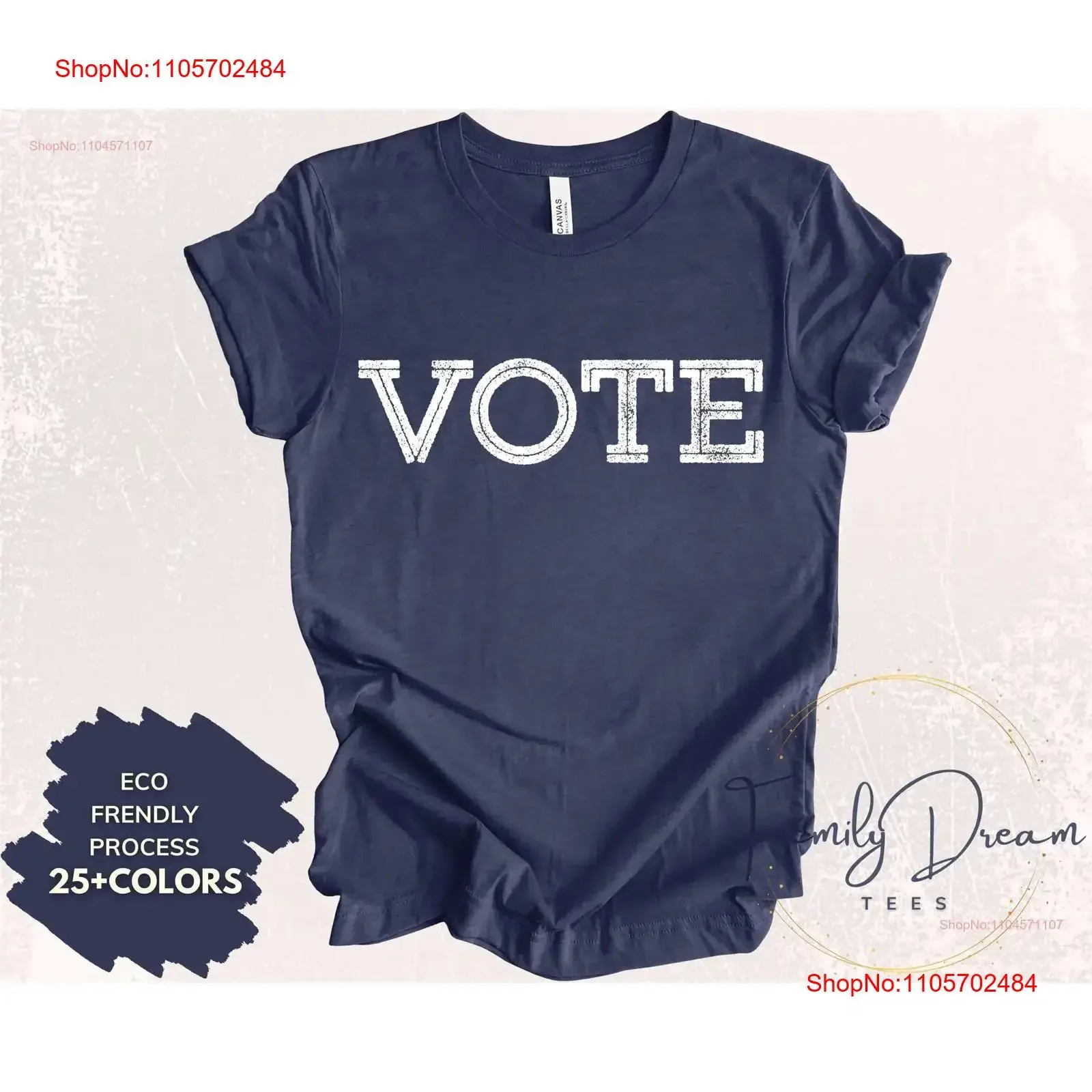VOTE Retro Vintage Style T shirt American Voter Republican Democrat Expand the House Senate vintage Washed homme Breathable