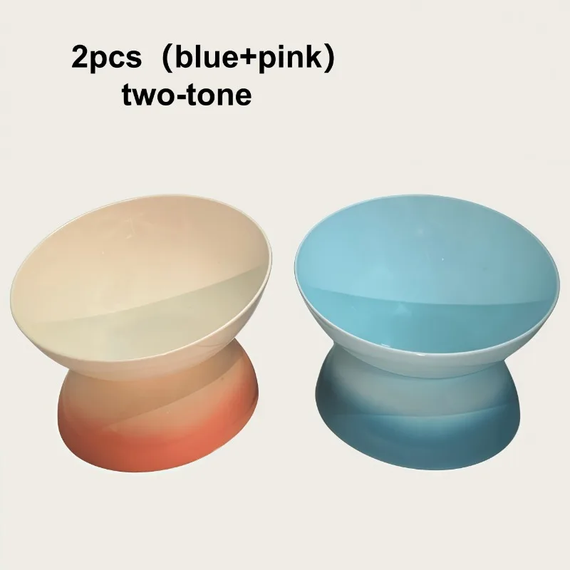 Lot de 2 – Bols surélevés pour chats et chiens, dégradé de couleurs, 15 °   Tilt – Bols surélevés anti-vomissement pour animaux de compagnie, conçus pour protéger la colonne cervicale