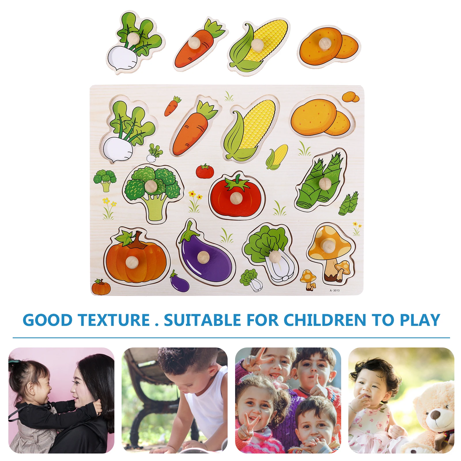 1Set Early Learning Puzzles Wooden Jigsaw for Children Fun Educational Plaything Lightweight Safe Material Kids Wood Puzzle Game