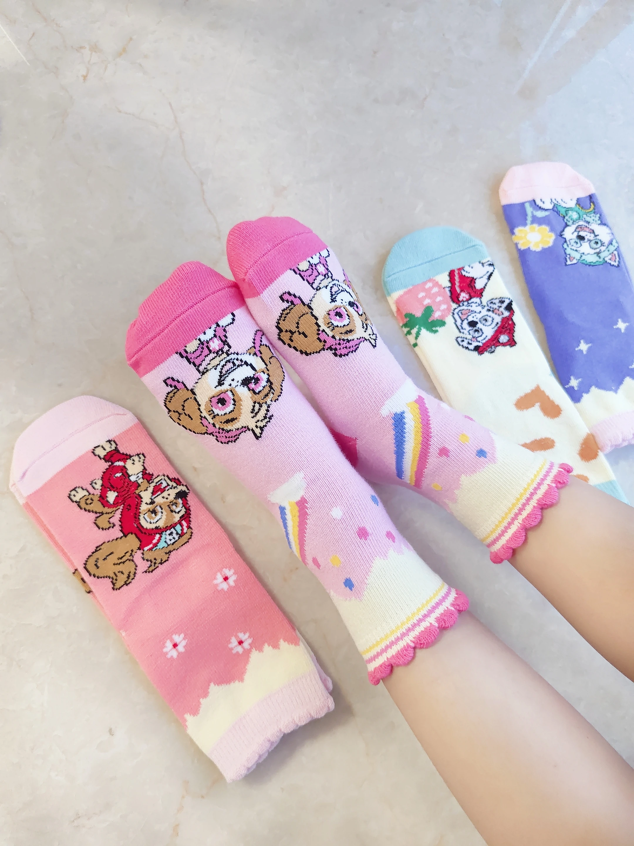 10pcs=5pairs Genuine Paw Patrol 2024 Spring Autumn socks Kids Cute Boy Girl cotton sock Children Birthday gift High Quality