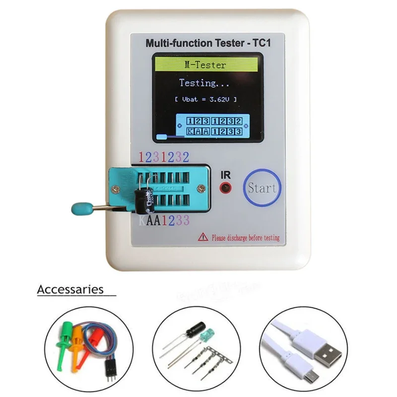 

High Quality Multi-functional Transistor Tester TC1 Colorful TFT Display for Zener Diode Triode Inductance Capacitor Resistor