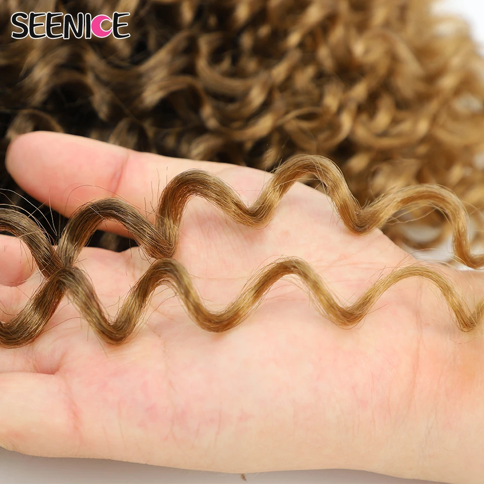 Synthetische Marshmallow Afro Curl Häkeln Haar lockig Häkeln Geflecht Twist Flechten Haar Extensions Wasserwelle Ombre für schwarze Frauen – Detail 13