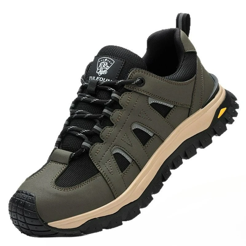 Men's Safety Boots Work Protective Shoes Anti-smash Anti-puncture Men Boots Outdoor Sneakers Non-slip Lace-up Steel Toe Shoes image 5