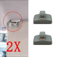 1/2X Grey Sun Visor Clip Hook Holder For Vw Amarok Beetle Bora Caddy Eos Golf Passat Polo Touran Fabia 3b0857563 3B0857561B