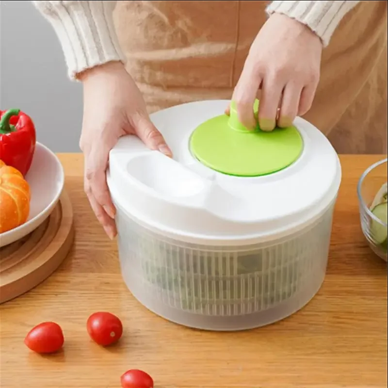 Salad Spinner Lettuce Greens Washer Dryer Drainer Crisper Strainer for Washing Drying Leafy Vegetables Kitchen Tools