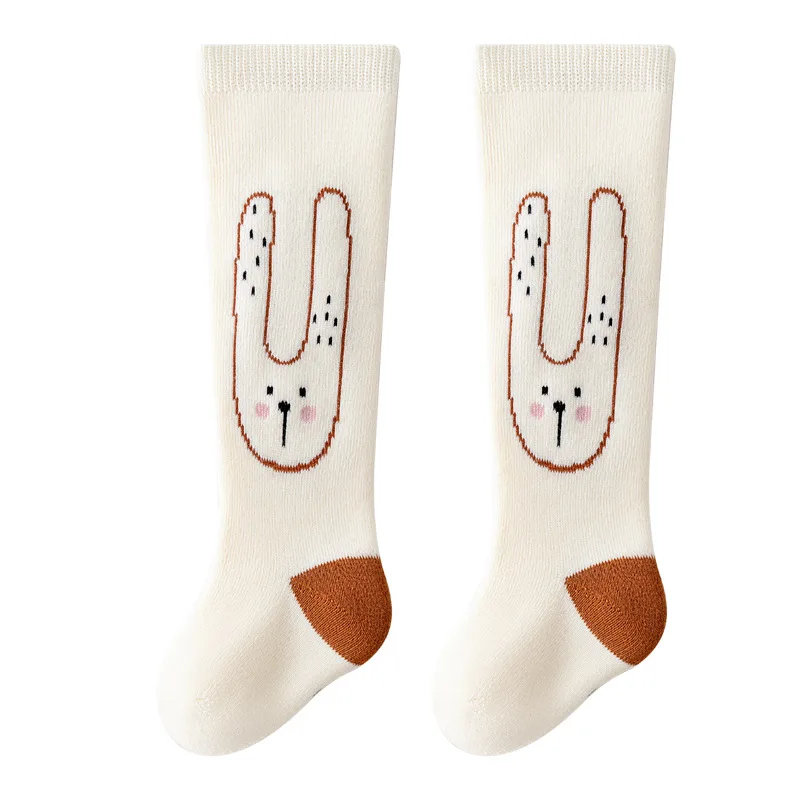 New Cartoon Cute Bunny Toddler Baby Newborn Socks Terry-Loop Fur Inside Long Stocking Kids Paying Socks