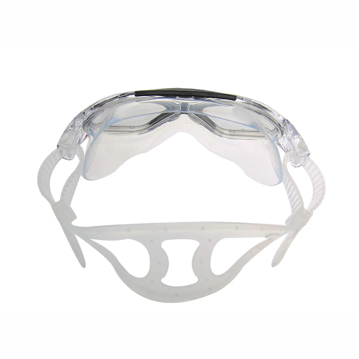 نظارات السباحة واضحة سوداء كبيرة عدسة ماكرو حزام السيليكون قابل للتعديل نظارات مكافحة الضباب للسباحة في الهواء الطلق نظارات مكافحة الضباب