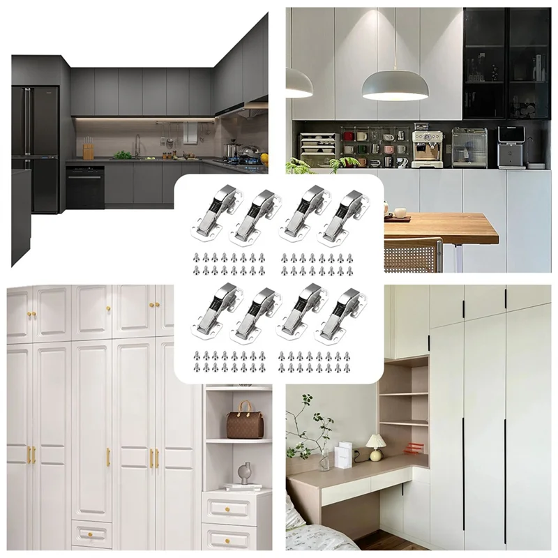 مفصلات إغلاق ناعمة 4 بوصة مشبك قابل للتعديل على مفصلات أبواب خزانة المطبخ الأوروبية مع 64 براغي-BEAU #3