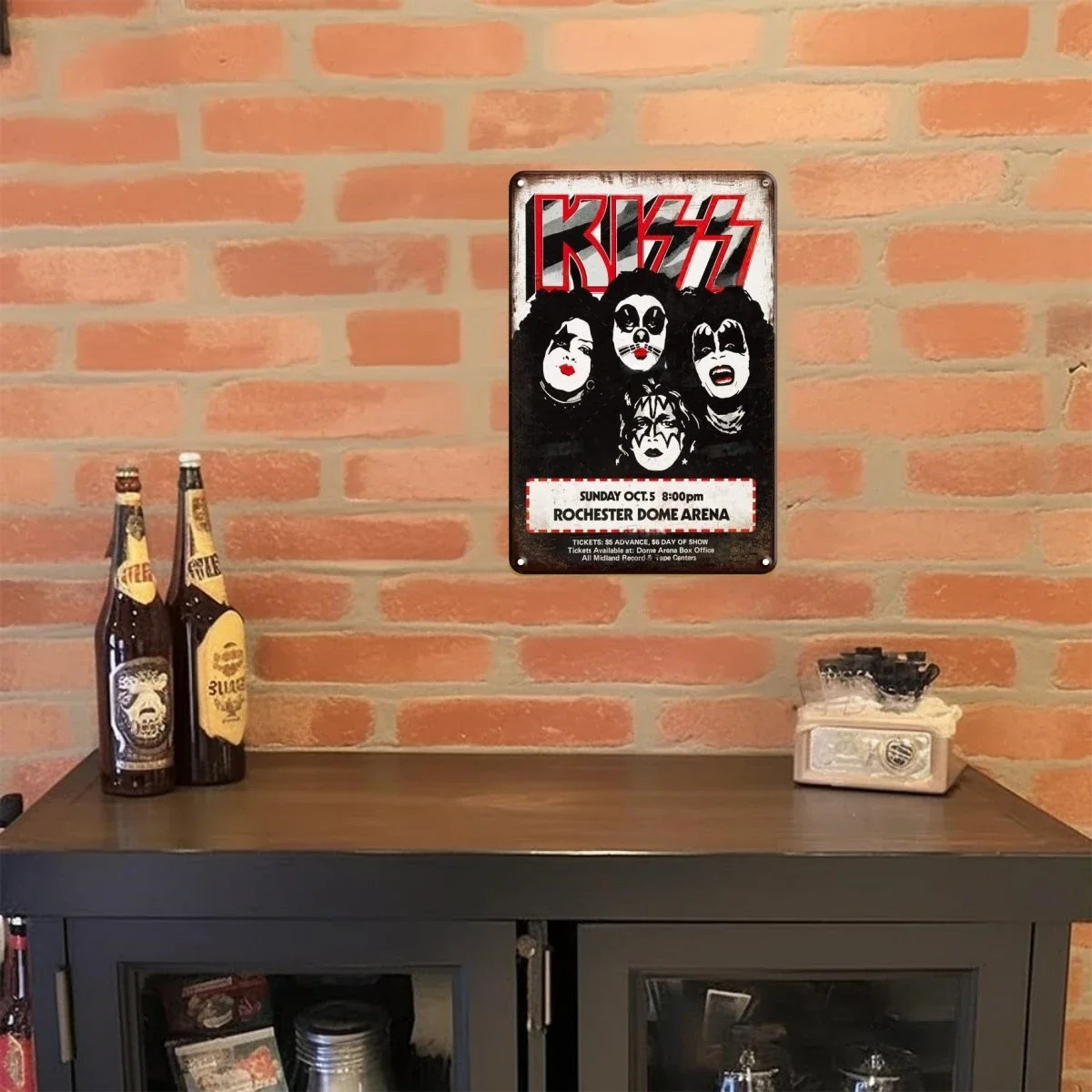 خمر الكلاسيكية روك باند الفن المعادن المشارك تين تسجيل الموسيقى بار حانة نادي ريترو رجل كهف ورشة غرفة المعيشة اللوحات الزخرفية #4