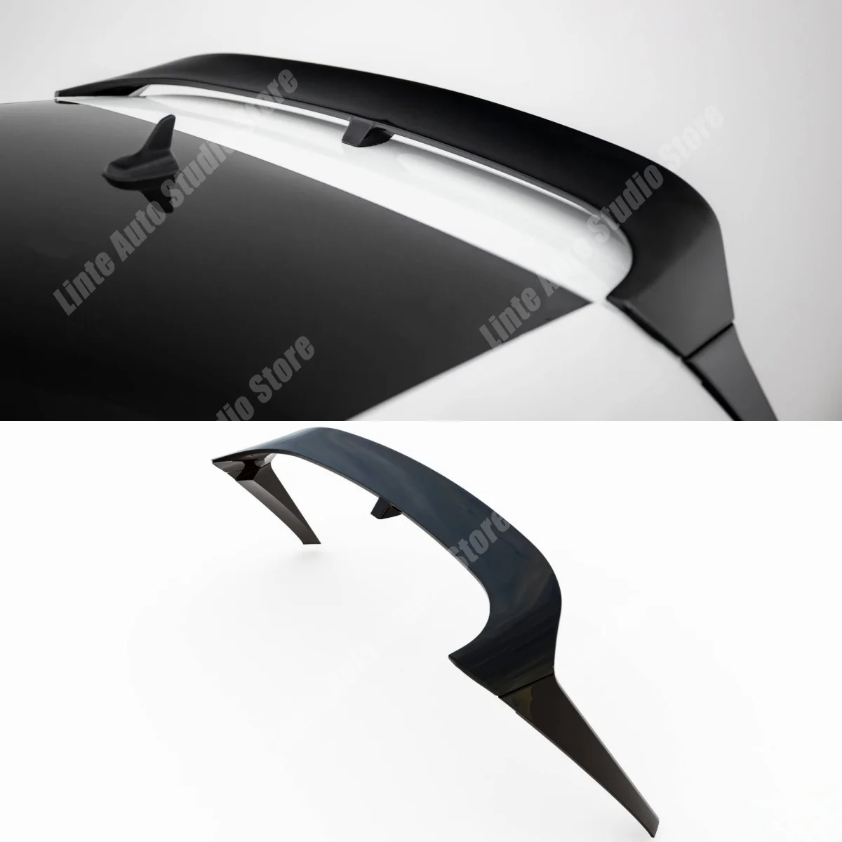 Rear Spoiler For Volkswagen Golf R R-Line GTI GTD Mk7 Mk7.5 Facelift 2013-2020 ABS Glossy Black Roof Cap Windows Side Wings Kits