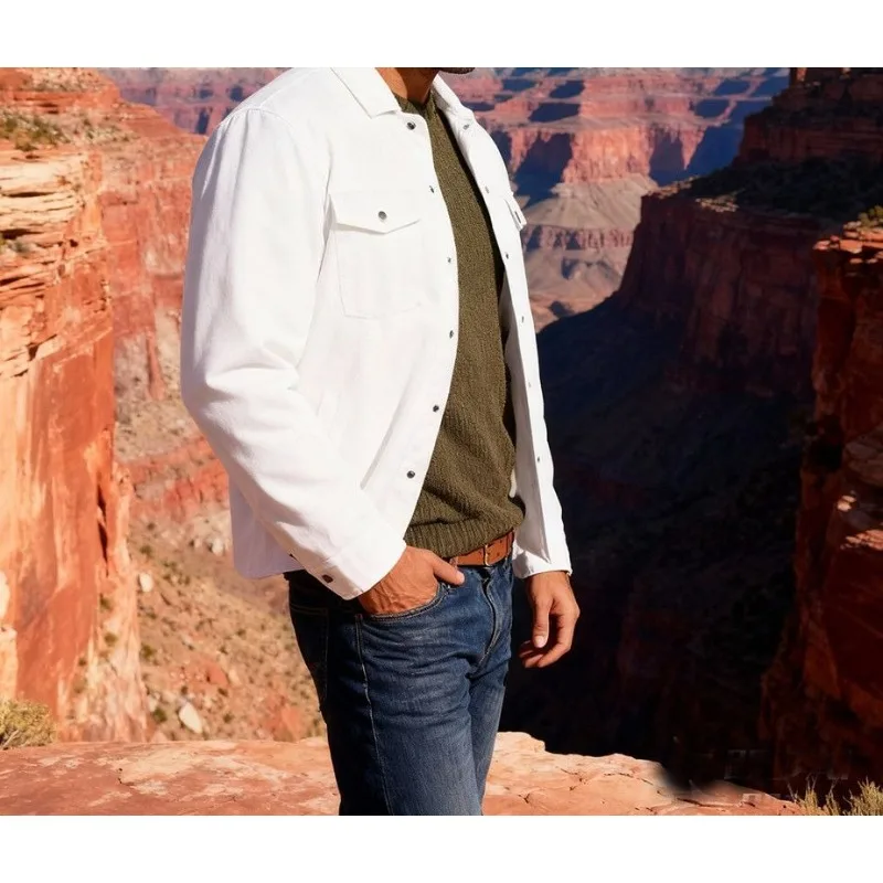 Spring and Autumn New Men's Jacket European and American Style Dopamine Jacket Men's Trend Tooling Multi-Pocket Jacket