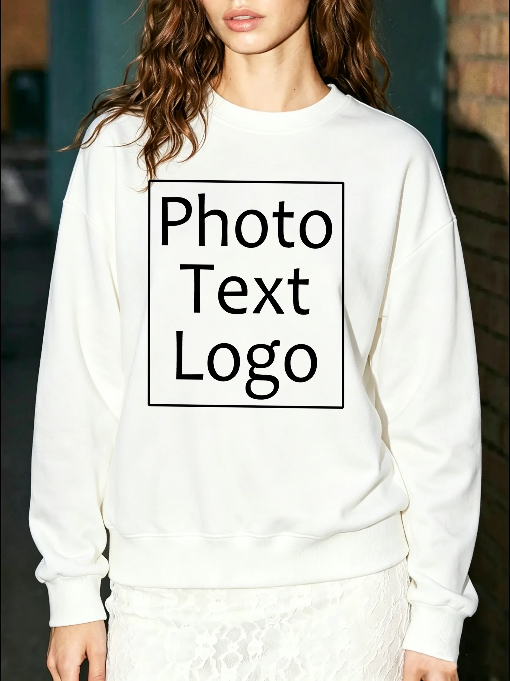 Autumn Sweatshirts Personalized Custom DIY Print Fleece Warm Pullover Sport All-Match Streetwear Office Team Workwear O-Neck Top