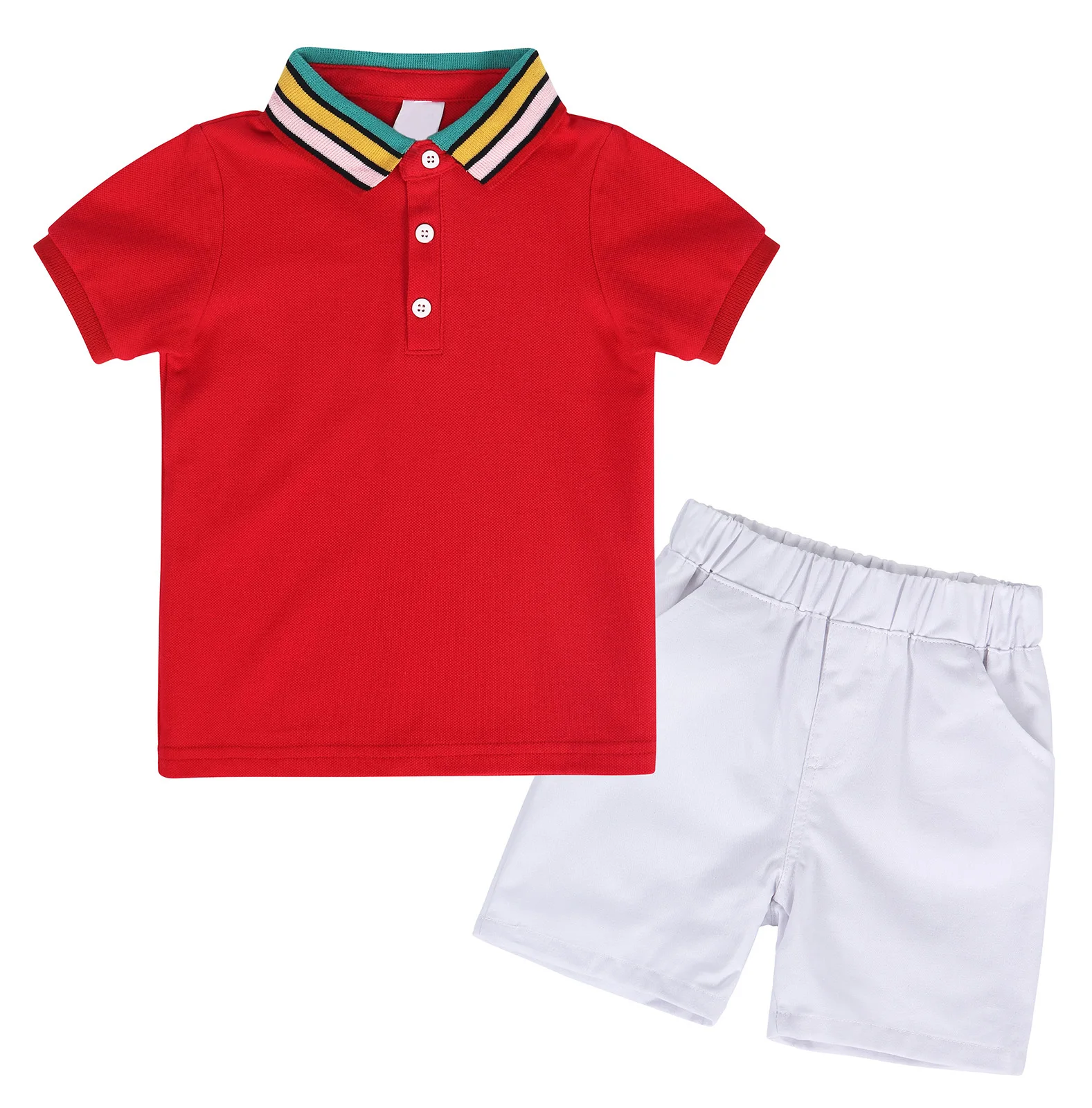 Jurebecia-Conjunto de camiseta y pantalón corto para niño, conjunto de ropa a juego, Polo