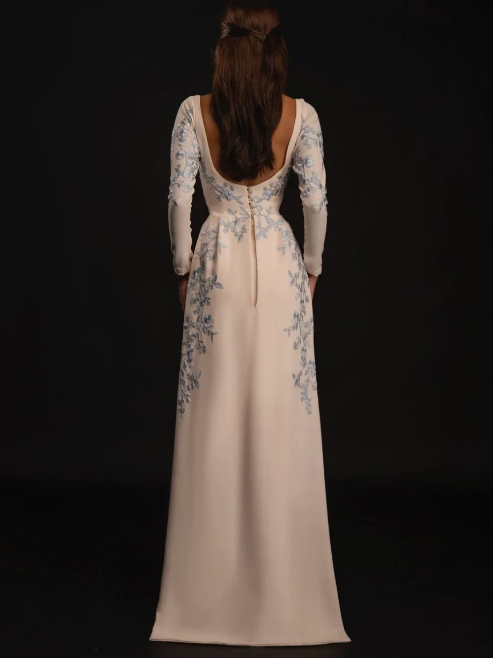 Customized Prom Dresses Exquisite Square Sheath Evening Embroidery Flower Vertically Satin Formal Occasion Gown فساتين